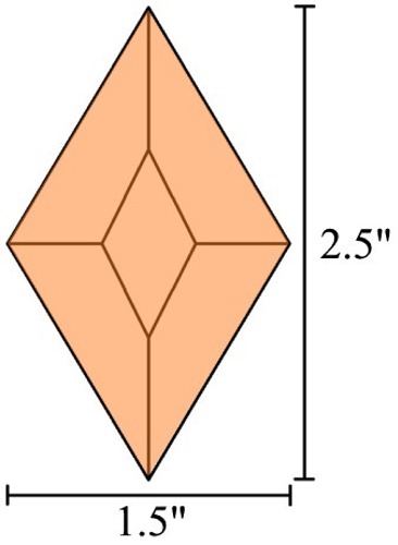 1.5x2.5 Diamond Bevels - PEACH